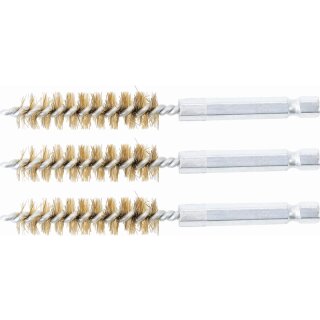 BGS technic Messingbürste | 12 mm | Antrieb Außensechskant 6,3 mm (1/4") | 3-tlg.