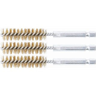 BGS technic Messingbürste | 13 mm | Antrieb Außensechskant 6,3 mm (1/4") | 3-tlg.