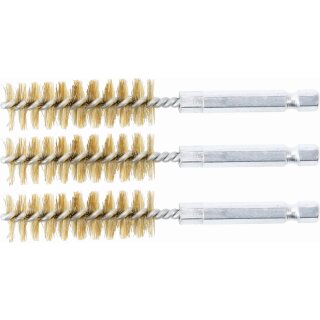 BGS technic Messingbürste | 15 mm | Antrieb Außensechskant 6,3 mm (1/4") | 3-tlg.