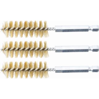 BGS technic Messingbürste | 17 mm | Antrieb Außensechskant 6,3 mm (1/4") | 3-tlg.