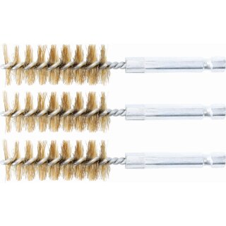 BGS technic Messingbürste | 18 mm | Antrieb Außensechskant 6,3 mm (1/4") | 3-tlg.