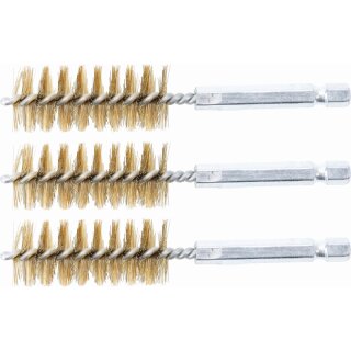 BGS technic Messingbürste | 19 mm | Antrieb Außensechskant 6,3 mm (1/4") | 3-tlg.