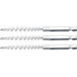 BGS technic Nylonbürste | 8 mm | Antrieb Außensechskant 6,3 mm (1/4") | 3-tlg.