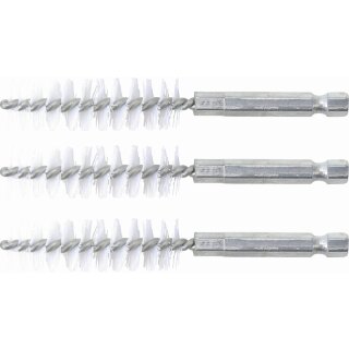 BGS technic Nylonbürste | 15 mm | Antrieb Außensechskant 6,3 mm (1/4") | 3-tlg.