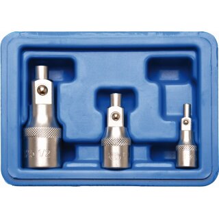 BGS technic Verlängerungs-Satz mit Magnethalter | 6,3 mm (1/4") / 10 mm (3/8") / 12,5 mm (1/2") | 3-tlg.