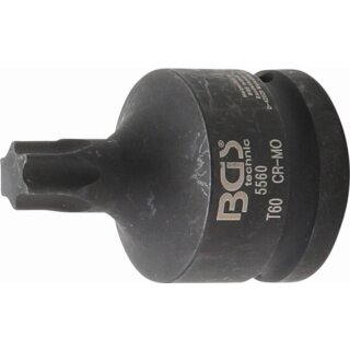BGS technic Kraft-Bit-Einsatz | Antrieb Innenvierkant 20 mm (3/4") | T-Profil (für Torx) T60