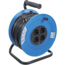 BGS technic Kabeltrommel | 50 m | 3x1,5 mm² | 4 Steckdosen | IP 20 | 3000 W