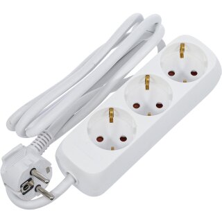BGS technic Steckdosenleiste | 3-fach | Zuleitung 1,4 m | 3x 1,5 mm² | IP 20