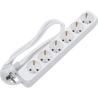 BGS technic Steckdosenleiste | 6-fach | Zuleitung 1,4 m | 3x 1,5 mm² | IP 20