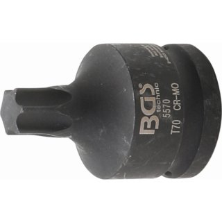 BGS technic Kraft-Bit-Einsatz | Antrieb Innenvierkant 20 mm (3/4") | T-Profil (für Torx) T70