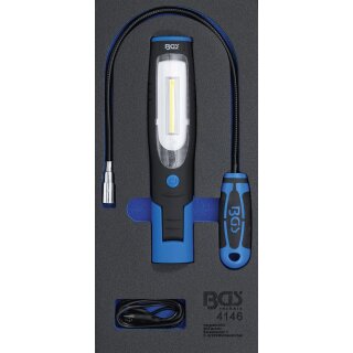 BGS technic Werkstattwageneinlage 1/3: Handlampe und Magnetheberlampe | 3-tlg.