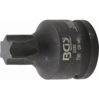 BGS technic Kraft-Bit-Einsatz | Antrieb Innenvierkant 20 mm (3/4") | T-Profil (für Torx) T90