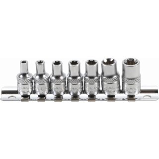 BGS technic Steckschlüssel-Einsatz-Satz E-Profil | Antrieb Innenvierkant 6,3 mm (1/4") | SW E4 - E11 | 7-tlg.