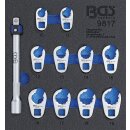 BGS technic Werkstattwageneinlage 1/6: Hahnenfußschlüssel-Satz | SW 10 - 19 mm | 10 mm (3/8") | 11-tlg.