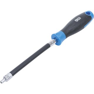BGS technic Flexibler Schraubendreher mit Rundgriff | E-Profil E 4 | Klingenlänge 150 mm