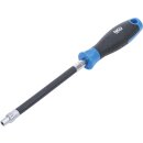 BGS technic Flexibler Schraubendreher mit Rundgriff | E-Profil E 7 | Klingenlänge 150 mm