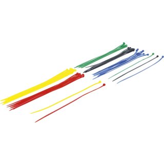 BGS Do it yourself Kabelbinder-Sortiment | farbig | 4,8 x 300 mm | 50-tlg.