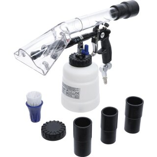BGS technic Druckluft-Reinigungspistole mit Bürsten- und Saugaufsatz | 7-tlg.