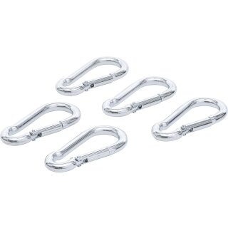 BGS Do it yourself Karabinerhaken-Sortiment | 80 x 8 mm | 5-tlg.
