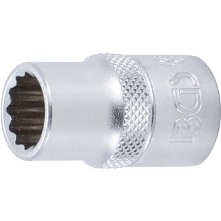 BGS technic Steckschlüssel-Einsatz Zwölfkant | Antrieb Innenvierkant 12,5 mm (1/2") | SW 1/2" 