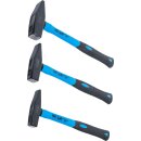 BGS technic Schlosserhammer-Satz | Fiberglasstiel | DIN 1041 | 300 / 500 / 800 g | 3-tlg.