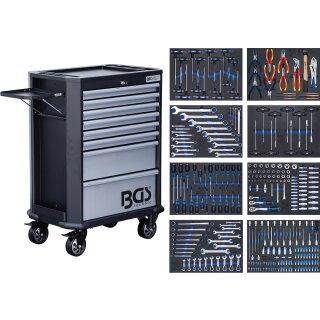 BGS technic Werkstattwagen | 8 Schubladen | mit 299 Werkzeugen