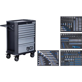 BGS technic Werkstattwagen | 8 Schubladen | mit 296 Werkzeugen