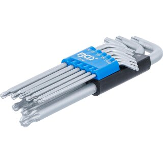 BGS technic Winkelschlüssel-Satz | T-Profil (für Torx) mit Kugelkopf T10 - T50 mm | 9-tlg.