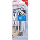 BGS technic Winkelschlüssel-Satz | T-Profil (für Torx) mit Kugelkopf T10 - T50 mm | 9-tlg.