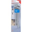 BGS technic Winkelschlüssel-Satz | extra lang | T-Profil (für Torx) mit Kugelkopf T10 - T50 mm | 9-tlg.
