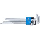 BGS technic Winkelschlüssel-Satz | extra lang | T-Profil (für Torx) mit Kugelkopf T10 - T50 mm | 9-tlg.