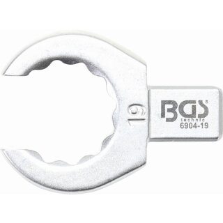 BGS technic Einsteck-Ringschlüssel | offen | 19 mm | Aufnahme 9 x 12 mm