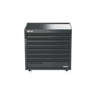 Sonic-Equipment MSS+ 870mm fahrbarer Schrank, extra tief, 7 Schubladen