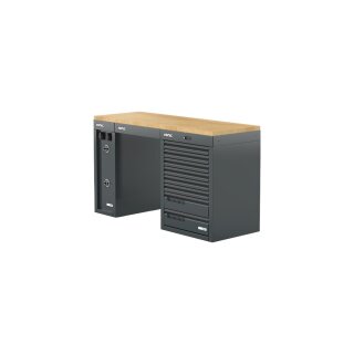 Sonic-Equipment MSS+ Schrankwand halb hoch, Holz-Arbeitsplatte