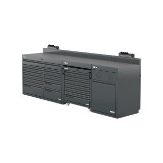 Sonic-Equipment MSS+ Schrankwand halb hoch, Verbundarbeitsplatte