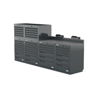 Sonic-Equipment MSS+ Schrankwand halb hoch, Verbundarbeitsplatte