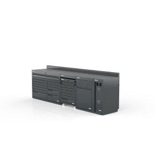 Sonic-Equipment MSS+ Schrankwand halb hoch, Verbundarbeitsplatte