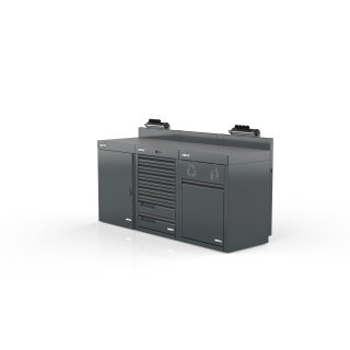 Sonic-Equipment MSS+ Schrankwand halb hoch, Verbundarbeitsplatte