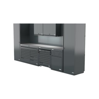 Sonic-Equipment MSS+ Schrankwand hoch, Verbundarbeitsplatte