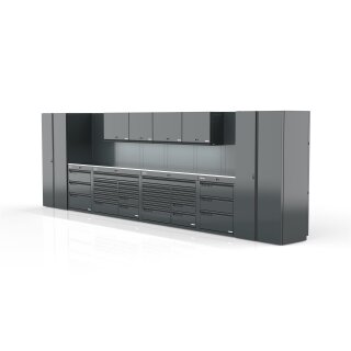 Sonic-Equipment MSS+ Schrankwand hoch, Edelstahlarbeitsplatte