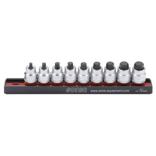Sonic Equipment 3/8 Innensechskant Biteinsatz-Satz kurz Steckleiste 9-tlg.
