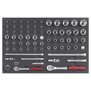 Sonic Equipment Nuss- und Bit-Satz 3/8 & 1/2, 69-tlg SFS