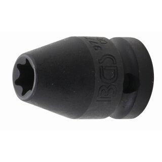 BGS technic Kraft-Steckschlüssel-Einsatz E-Profil | Antrieb Innenvierkant 12,5 mm (1/2") | SW E12