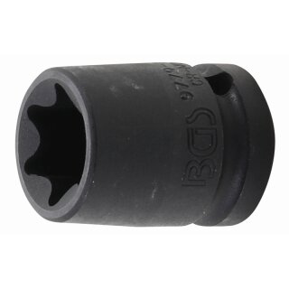 BGS technic Kraft-Steckschlüssel-Einsatz E-Profil | Antrieb Innenvierkant 12,5 mm (1/2") | SW E24