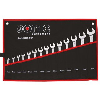 Sonic Equipment Ring-Gabelschlüssel-Satz Next in einer Tasche, 14-tlg.