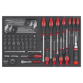 Sonic Equipment Nuss- und Bit-Satz 3/8 & 1/2, 71-tlg SFS