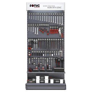 Sonic Equipment 1 Meter Ausstellungswand mit Artikeln 94-tlg. (nur Werkzeug)