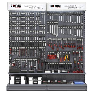 Sonic Equipment 2 Meter Ausstellungswand mit Artikeln 247-tlg. nur Werkzeug