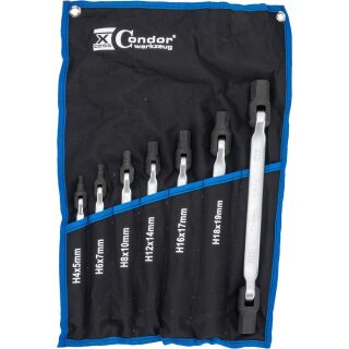 Condor Doppel-Gelenkschlüssel-Satz, 7-tlg., Innensechskant 4-24 mm