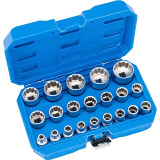Condor Steckschlüssel-Einsätze, 21-tlg., 1/2", 12-kant 8-36 mm